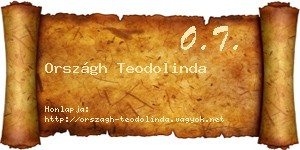 Országh Teodolinda névjegykártya